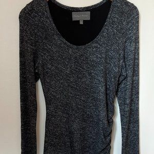 Sunday in Brooklyn Heathered Gray Bodycon Long Sleeve Stretch Tulip Hem